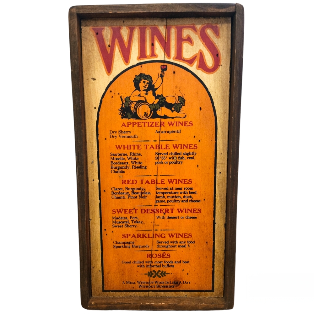 Vintage '79 Wooden Stars & Stripes Wine Bar Sign 🍷